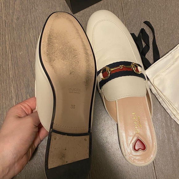 Gucci Princeton Leather Slipper White Size 38 - Picture 5 of 9